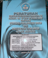 Image of PERATURAN MENTERI PENDIDIKAN NASIONAL STANDAR KUALIFIKASI GURU DAN SERTIFIKASI BAGI GURU DALAM JABATAN